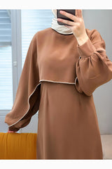 Lange Crêpejurk — Beige