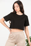 Schwarzes Kurzarm - T - Shirt