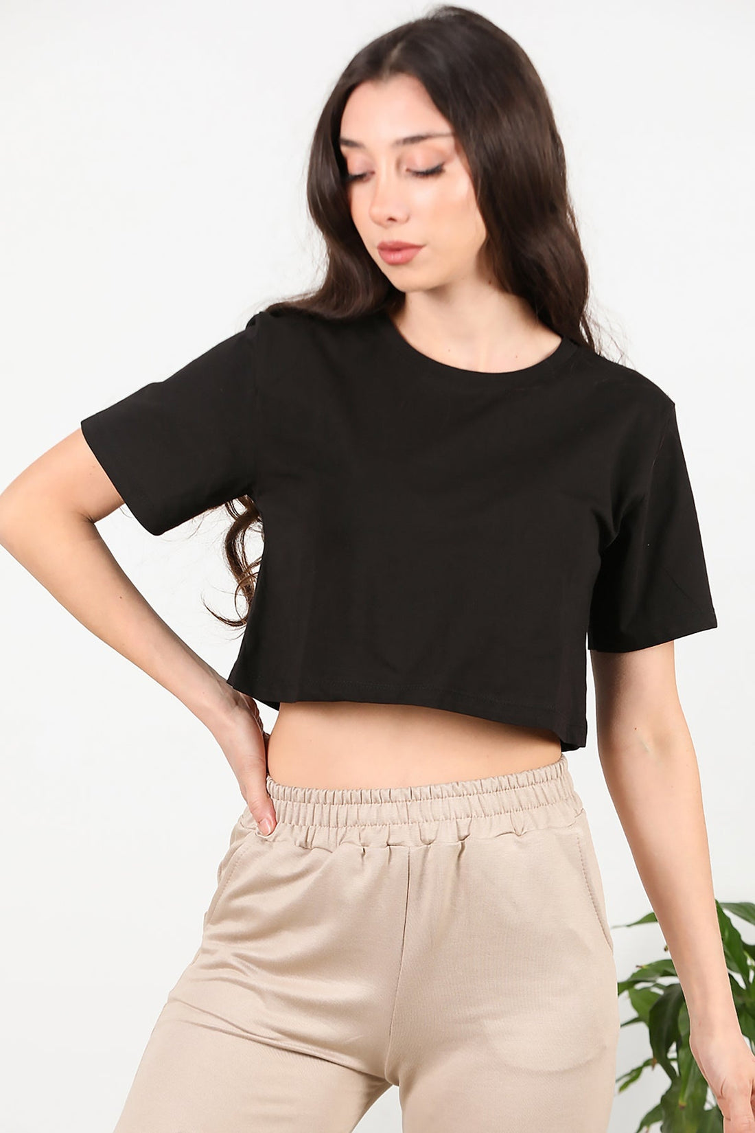 Schwarzes Kurzarm - T - Shirt