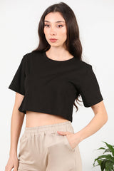 Schwarzes Kurzarm - T - Shirt