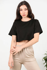 Schwarzes Kurzarm - T - Shirt