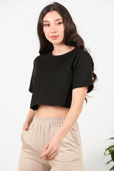 Schwarzes Kurzarm - T - Shirt