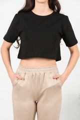 Schwarzes Kurzarm - T - Shirt