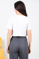 Dames Kort T - Shirt — Wit