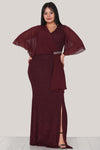 Schimmerndes Langes Abendkleid – Große Größen, Bordeaux