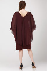 Chiffon - Abendkleid – Große Größe, Bordeaux