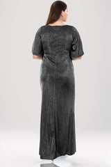 Glitzer - Abendkleid, Große Größe — Schwarz