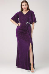 Glitzer - Abendkleid, Große Größe — Lila