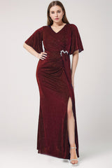 Glitzer - Abendkleid – Große Größen, Bordeaux