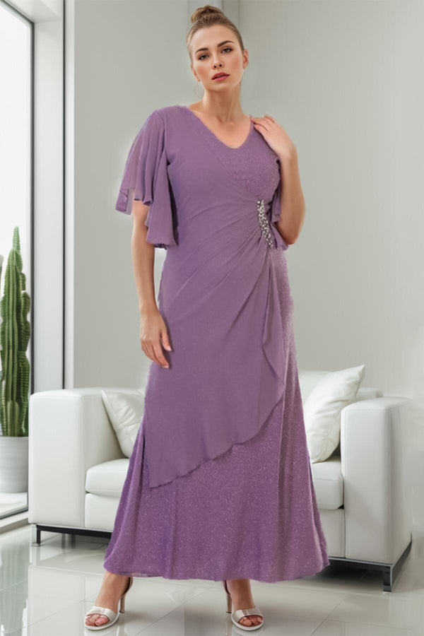 Plus - Size Glinsterende Avondjurk — Lila