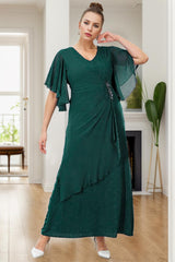 Plus - Size Glinsterende Avondjurk — Smaragd