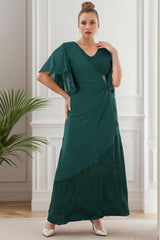 Plus - Size Glinsterende Avondjurk — Smaragd