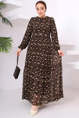 Mehrfarbiges Chiffon - Maxikleid
