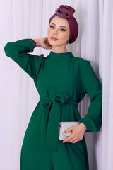 Jumpsuit Met Halve Col In Smaragdgroen