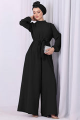 Jumpsuit Met Halve Col In Zwart