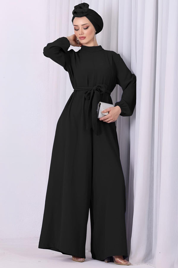 Jumpsuit Met Halve Col In Zwart