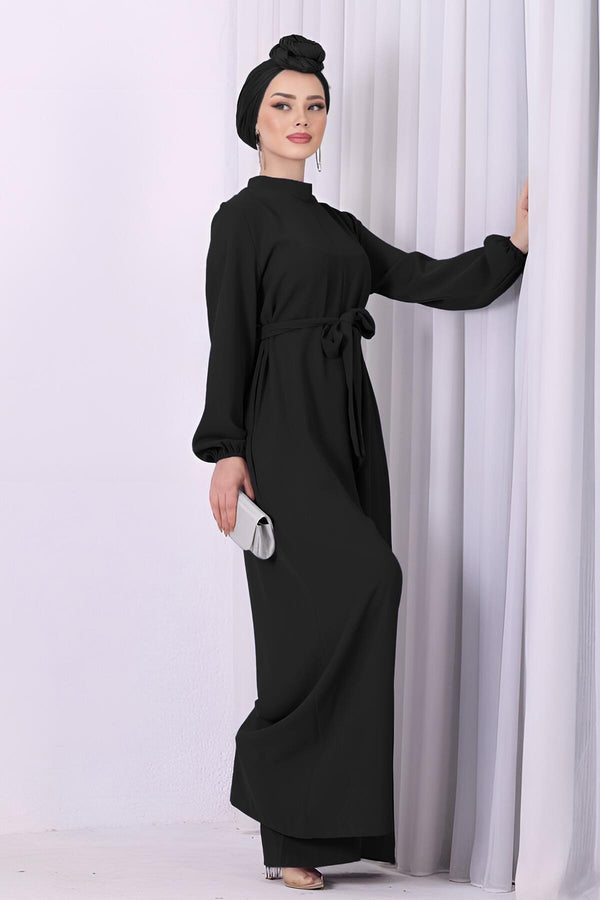 Jumpsuit Met Halve Col In Zwart