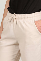 Hose Mit Fransensaum – Steinfarben