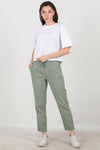 Katoenen Broek Met Franjes — Khaki