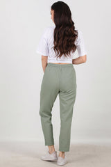 Katoenen Broek Met Franjes — Khaki