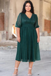 Abendkleid Mit Plissee In Der Taille – Grün