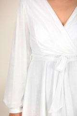 Plus - Size Lange Glitter Galajurk – Off - White