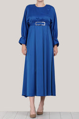 Satin - Maxikleid – Royalblau