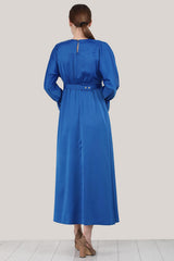 Satin - Maxikleid – Royalblau