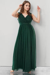 Smaragdgrünes Glitzer - Abendkleid – Große Größen