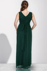Smaragdgrünes Glitzer - Abendkleid – Große Größen