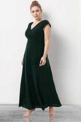 Langes Glitzerndes Abendkleid — Smaragdgrün, Große Größen