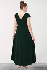 Langes Glitzerndes Abendkleid — Smaragdgrün, Große Größen