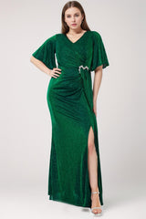 Glitzer - Abendkleid, Große Größe — Grün