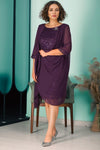 Große Größen Chiffon‑Pailletten‑Abendkleid — Dunkelviolett