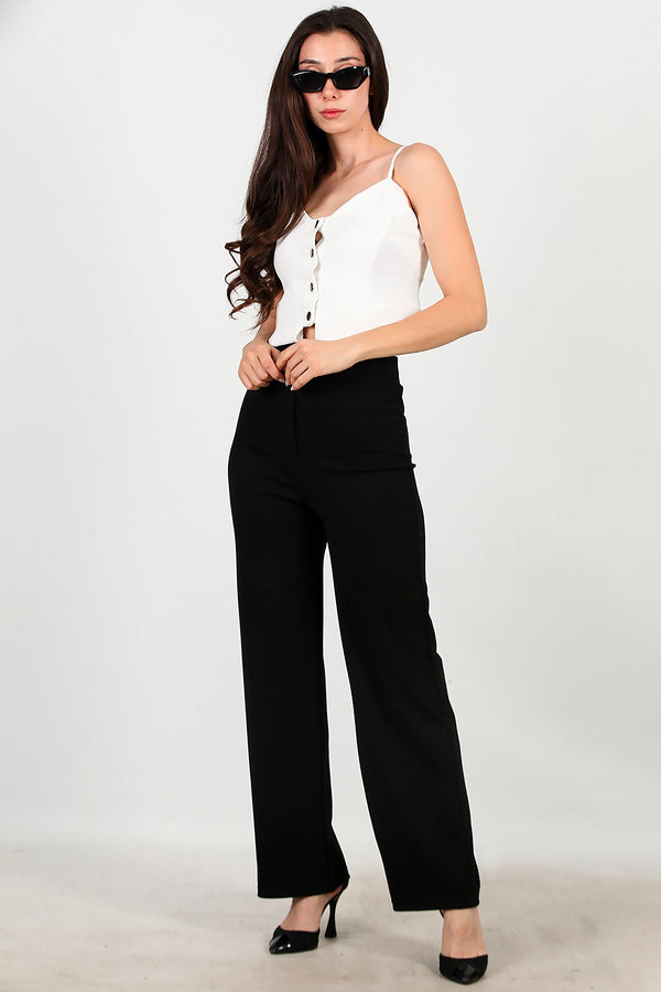 Palazzo‑Broek Van Crêpe – Zwart