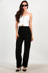 Palazzo‑Broek Van Crêpe – Zwart