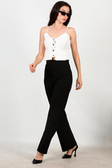 Palazzo‑Broek Van Crêpe – Zwart