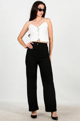 Palazzo‑Broek Van Crêpe – Zwart