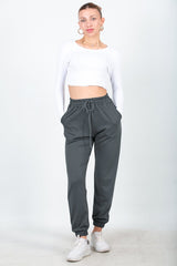 Charcoal Elastic - Hem Sweatpants