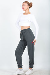Charcoal Elastic - Hem Sweatpants