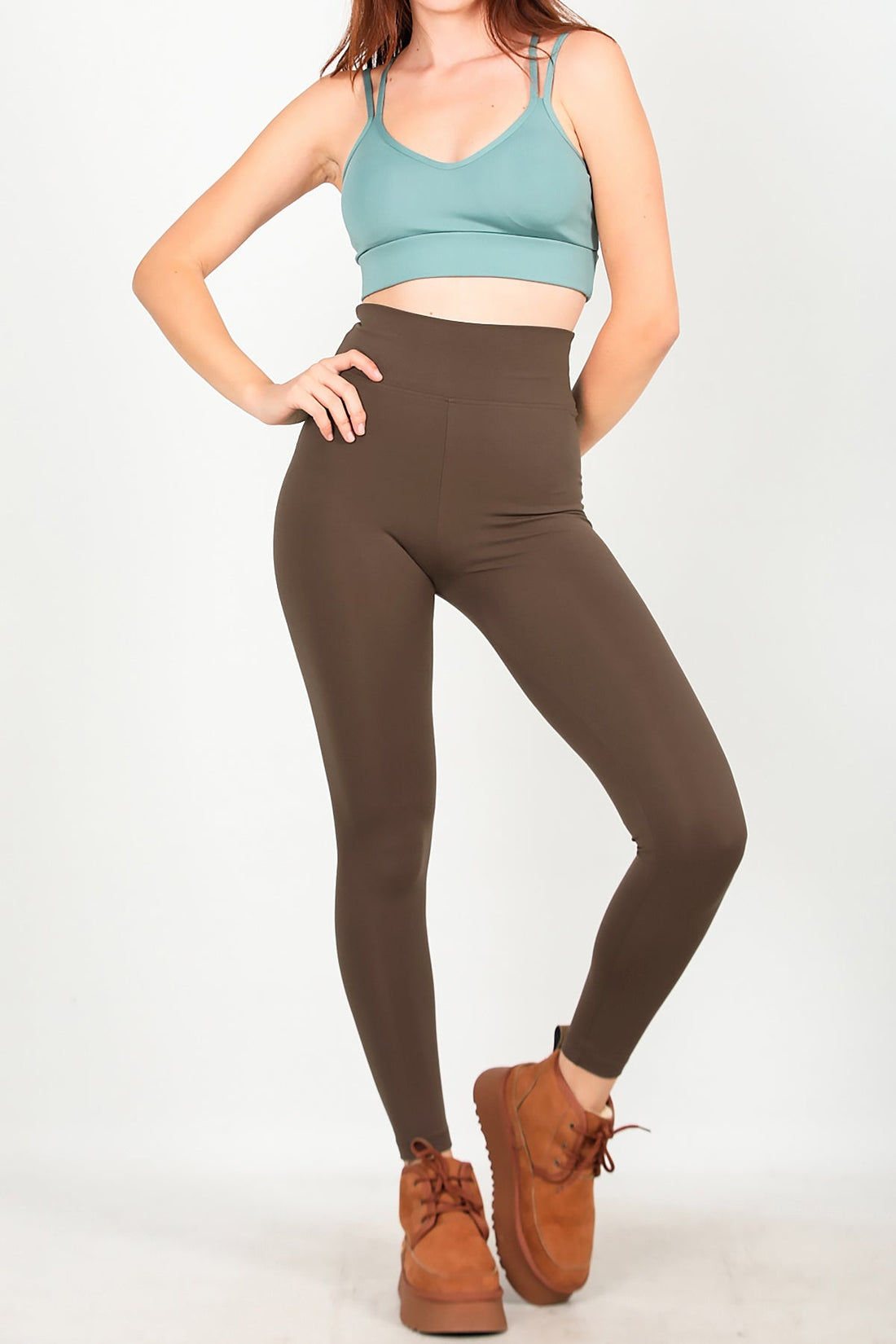 High - Waist - Leggings – Braun