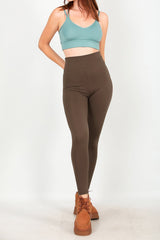 High - Waist - Leggings – Braun