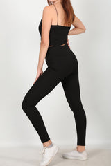 High - Waist Glanzlegging – Zwart