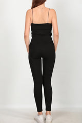 High - Waist Glanzlegging – Zwart