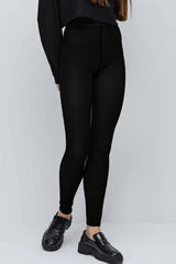 Fleece - Gevoerde Thermolegging — Zwart