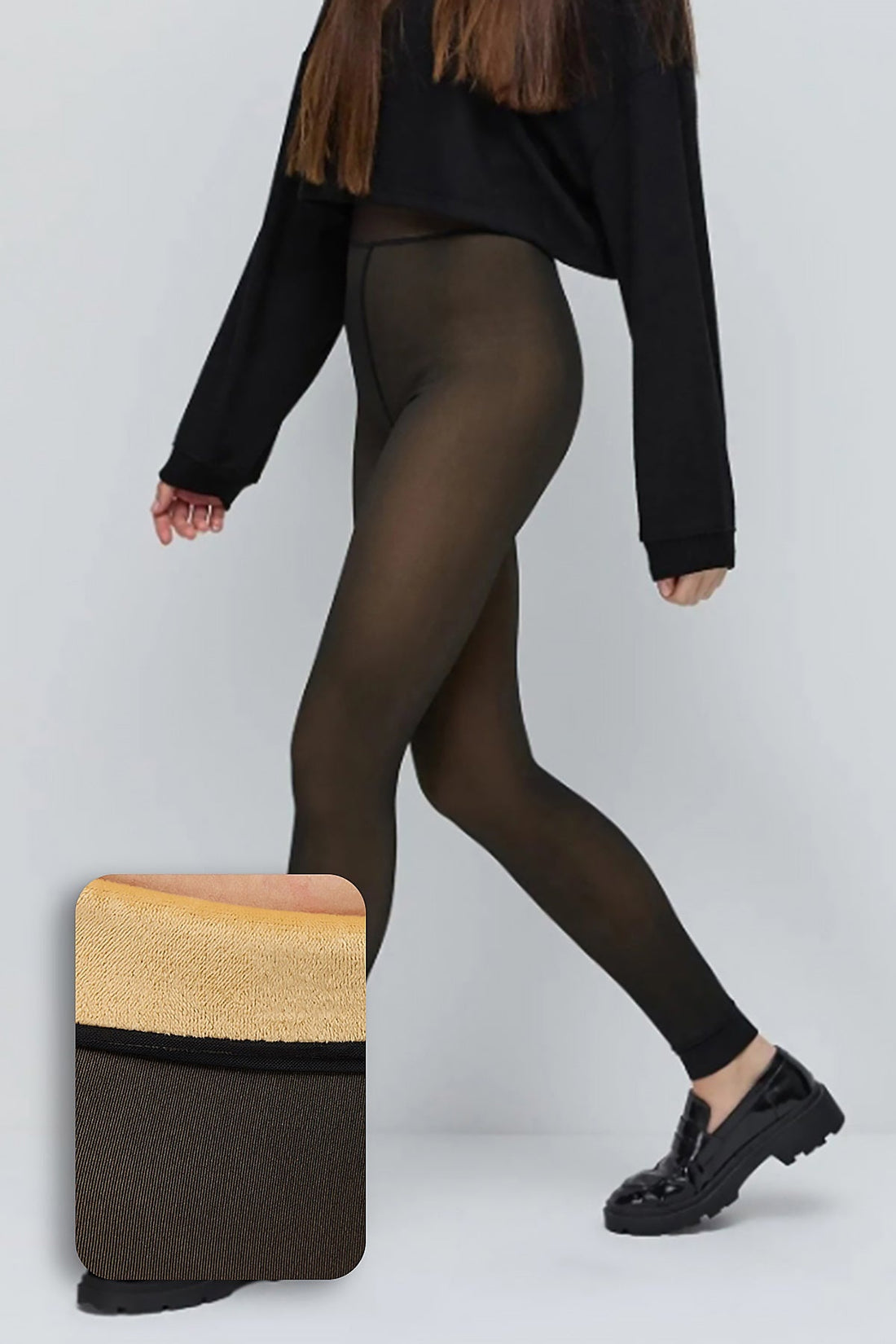 Thermo Legging Met Fleecevoering — Bruin
