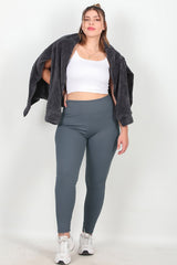 Geribde Legging, Grote Maat – Antraciet