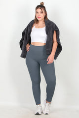 Geribde Legging, Grote Maat – Antraciet