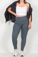 Geribde Legging, Grote Maat – Antraciet