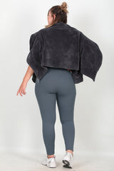 Geribde Legging, Grote Maat – Antraciet